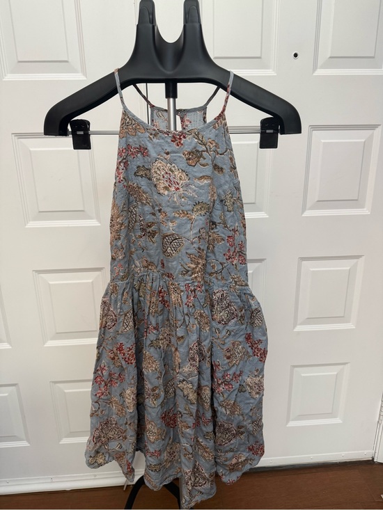 Wishlist Dresses & Skirts - Wishlist Dusty Blue Floral-Trim Dress
